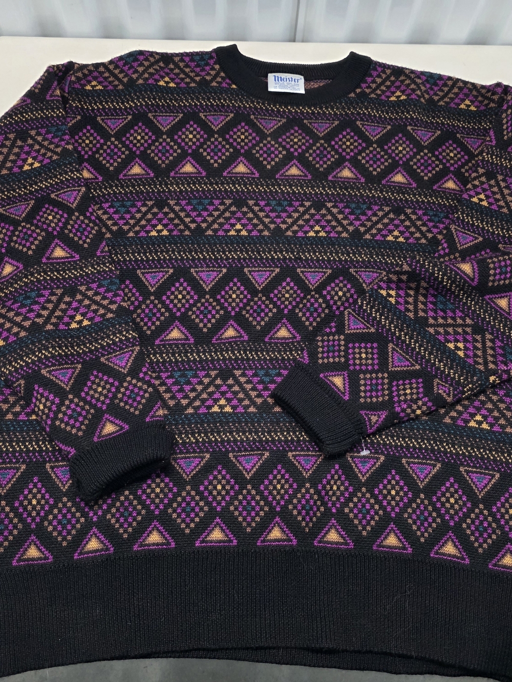 Vintage Meister Sweater Vibrant Colors Heavy Men's Size XL